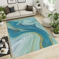 thumbnail image 3 of Blue Water Marble Area Rug Turquoise Abstract Rugs Living Room For Bedroom Dining Home Office Soft Rugs Carpets, 3 of 7