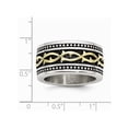 thumbnail image 6 of Stainless Steel Antiqued and Yellow IP-plated 13.25mm Ring Size: 12; for Adults and Teens; for Women and Men, 6 of 6