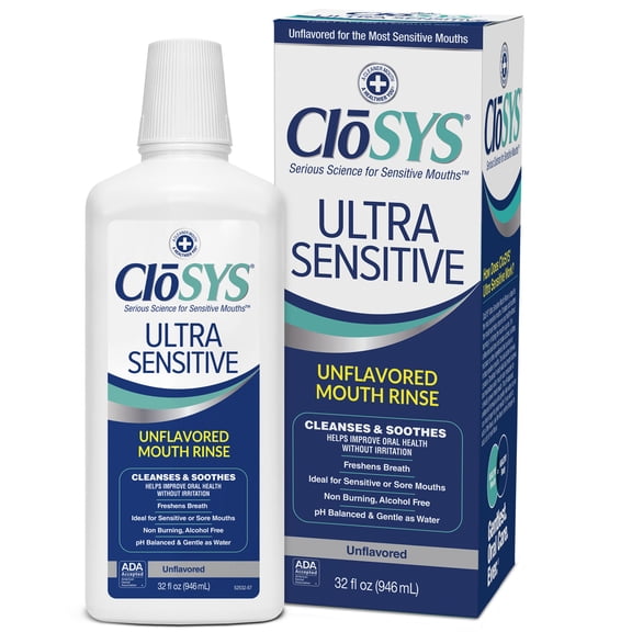 CloSYS Ultra Sensitive Mouthwash, Unflavored, 32 fl oz