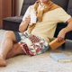 thumbnail image 5 of Balery Patchwork In Country Style Pantalones cortos de pijama de punto de algodón para hombre con cinturilla y bolsillos-Small, 5 of 6