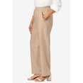 thumbnail image 3 of Jessica London Women's Plus Size Lightweight Linen-Blend Straight-Leg Pants, 3 of 6