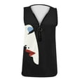 thumbnail image 4 of LEBONYARD Tops for Women Trendy,Women Fashion Summer Sexy Fold Printed Regular Sleeveless V Neck Button Top Black XXL, 4 of 5