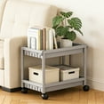thumbnail image 4 of Plastic Storage Rack with Wheels | Movable Multi Layer Organizer Cart | Rolling Utility Shelf for Living Room, Kitchen, Bathroom, Bedroom | Corner Storage Tower for Books,, 4 of 6