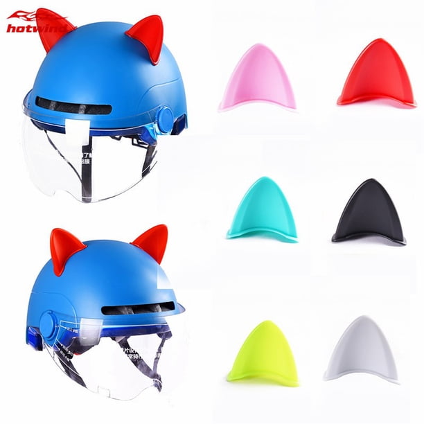 HW 2Pcs Coche Motocicleta Casco Decoración Orejas De Gato Para Motocross Cara Completa Fuera De Carretera Pegatina huangjie unisex