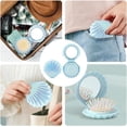 thumbnail image 3 of Foldable Travel Hair Brushes with Mirror Shell Shape,Metallic Shinning, Portable Pocket Hair Brush, Mini Hair Comb Compact Size, 7.5x8cm,Gifts for Girls women, 3 of 8