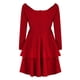 thumbnail image 5 of Vestido de noche con volantes de manga larga de color sólido con escote en V profundo elegante y sexy a la moda para mujer Fridja  NMB4594, 5 of 8