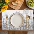 thumbnail image 4 of Grey Wildflowers Placemats Set of 8, Modern Spring Floral Butterfly Plant Placemats for Dining Table, Place Mats for Kitchen Tabletop, Waterproof Wipeable Dining Table Mats Set, 4 of 9