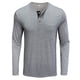 thumbnail image 1 of Camisas de Hombre Blusas de Manga Larga Con Cuello Redondo Musculoso Musculoso Básico Blusa de Color Puro Sólido Camiseta Top Odeerbi ODB-4, 1 of 5