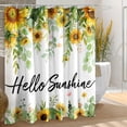thumbnail image 2 of Spring Summer Shower Curtain, Hello Sunshine Sunflower Shower Curtains for Bathroom, Seasonal Farmhouse Holiday Bathroom Home Decor, Waterproof Fabric with Hooks 72X72 Inch, 2 of 6