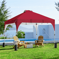 thumbnail image 2 of Alden Design Outdoor Canopy Tent with Stakes Ropes Sandbags Wheeled Bag for Patio, Red, 2 of 8