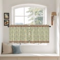 thumbnail image 2 of Vintage Boho Floral Tier Curtains 36 Inch Length, Ethnic Tribe Abstract Flowers Cafe Short Curtains for Bathroom Over Sink, Small Kitchen Curtain Light Filtering Tiered Drapes 2 Panels 27.5"Wx36"L, 2 of 8