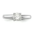 thumbnail image 4 of Solid 14k White Gold Solitaire Engagement Ring with CZ Cubic Zirconia Size 8, 4 of 8
