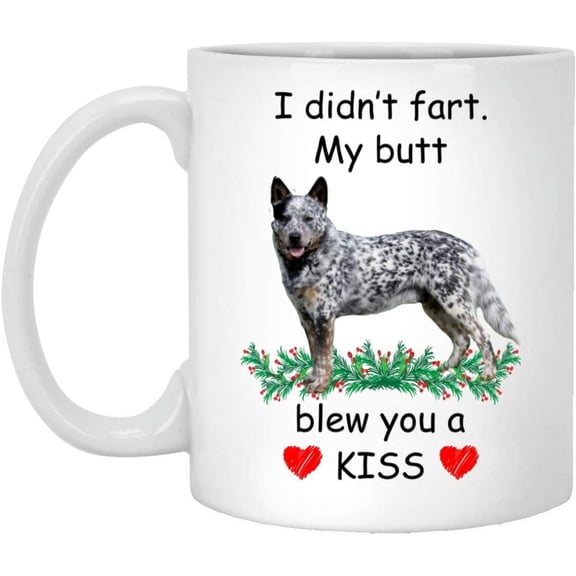 Funny Pet Lover Gifts Australian Cattle Dog Sported Blew You A Kiss Christmas 2022 Gifts White Coffee Mug White 11oz