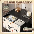 thumbnail image 2 of Dresser for Bedroom with 4 Storage Drawers Mid Century Fifties Modern Retro Luxurious Graphic Dressers Chest of Drawers Steel Framed Fabric Closet Organizers for Dorm Entryway, 2 of 8