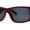 Burgundy - Black, variant on Mod Narrow Rectangle Plastic Thick Temple Minimal Sunglasses All Black