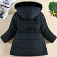 thumbnail image 7 of Krdevn Girls Long Coat Winter Warm Thickened Downlike Jacket with Hood Windproof Outerwear for Toddler Kids,11-12 Years, 7 of 7