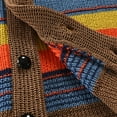 thumbnail image 6 of jsaierl Mens Cardigan Sweaters Knit Shawl Collar Button Down Color Block Outwear Striped Long Sleeve Cozy Warm Sweater Jacket, 6 of 7