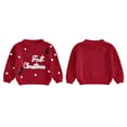 thumbnail image 3 of Miaouyo 0-18 Months Infant Baby Gilrs Boys Christmas Sweaters Long Sleeve Holly Leaf Letter Embroidery Knit Pullovers Jumper Tops, 3 of 7