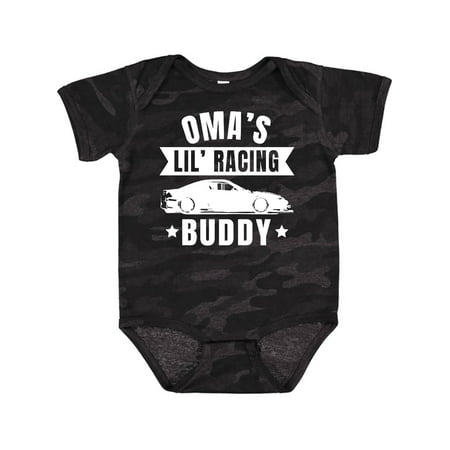 

Inktastic Oma s Lil Racing Buddy with Car Silhouette Gift Baby Boy or Baby Girl Bodysuit