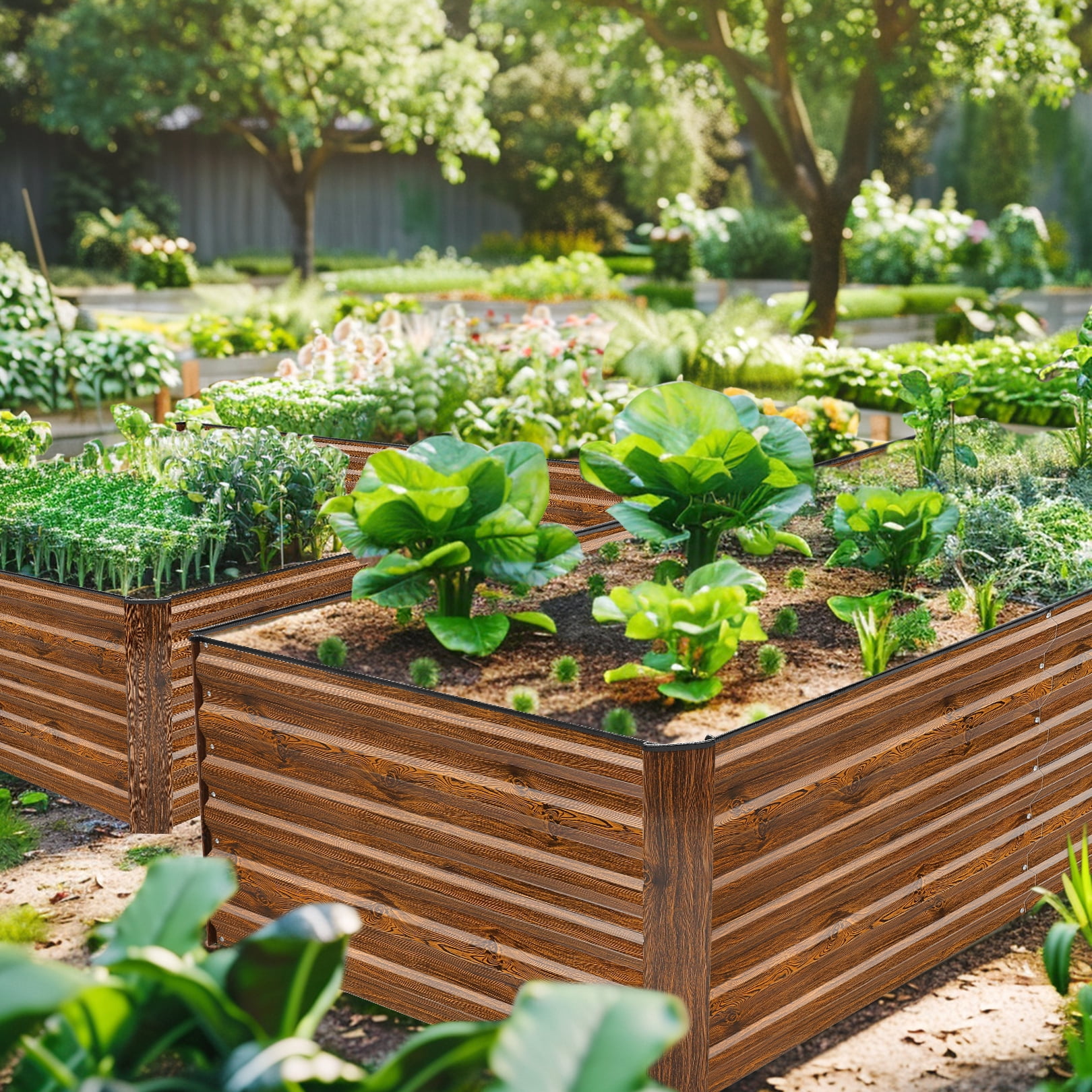 SEJOV 6x3x2ft Raised Garden Bed Kit, Galvanized Planter Raised Garden Boxes Outdoor, Deep Root Raised Planter w/Anti Cutting Strip, Large Metal Raised Garden Bed for Vegetables Flowers Herbs, Black