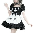 thumbnail image 2 of Awdenio Womens Dresses, French Maid Dress Pure Maid Uniform Suit Short Sleeve Neck Dress, 2 of 4