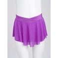 thumbnail image 3 of Haitryli Kids Girls Athletic Dance Skirt Glittery Rhinestones Gymnastics Ice Skating Builtins Swirl Flow Skirt Purple 14, 3 of 7