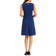 thumbnail image 4 of INSPIRE CHIC Women's Wear to Work Solid Color Sleeveless A-Line Flared Midi Dresses XS Royal Blue, 4 of 7