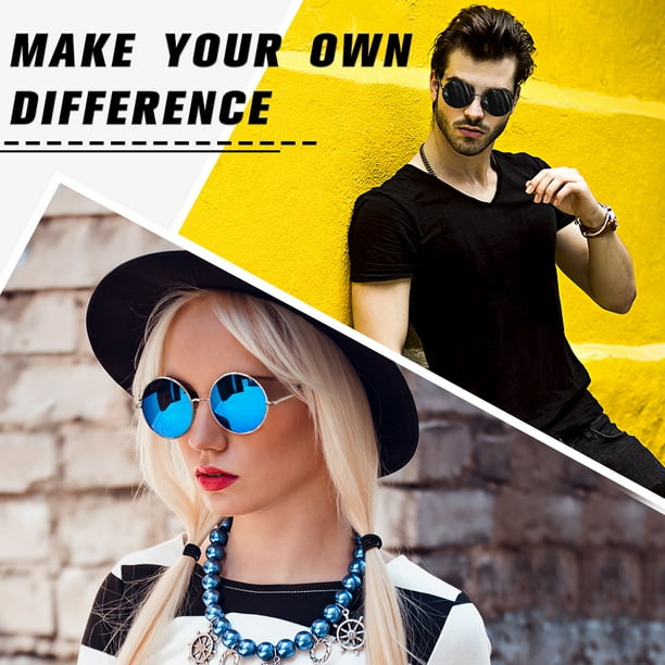 Lennon Round Polarized Sunglasses for Men Women 70s Circle Hippie Costume Accessories | New Lennon Round Polarized Sunglasses For Men  main image 4