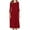 A0810-Red, variant on QUINDOS Summer Dresses for Women Square Neck Sundress Casual 3/4 Sleeve Sun Dresses Slim Solid Color Mid Length Midi Dresses for Women
