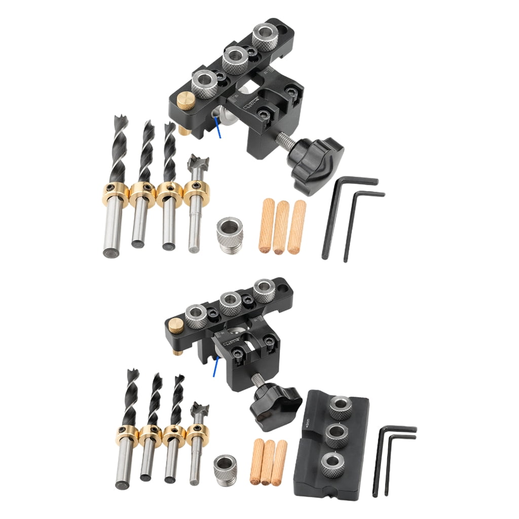 Woodworking Pocket Hole Jig 3 In 1 Adjustable Doweling Jig with 8/15mm Drill Bit Drilling Guide Locator Puncher DIY Tool
