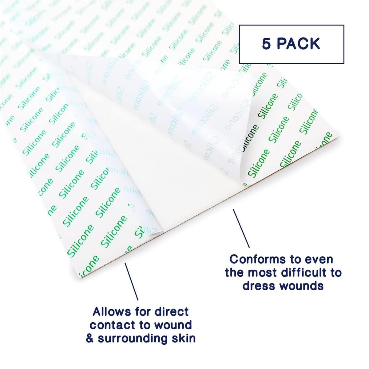 MedVance Transfer Silicone Foam Dressing, 6"x8" 5 Pack