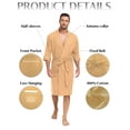 thumbnail image 4 of MAYFISH 100% Cotton Mens Lightweight Robe Summer Short Sleeve Bathrobe Soft Knee Length Robe with Pockets (Sandshell, L), 4 of 6