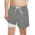 thumbnail image 2 of Boys Swim Trunks with Compression Liner Quick Drying Regular Fit Casual Board Shorts Summer Swimming Clothing Black Size 7-8 Years, 2 of 4