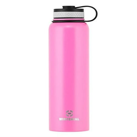 Winterial 40-Ounce (Oz) Insulated Water Bottle, Double Walled HOT and Cold, Vacuum Sealed, Pink,
