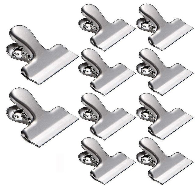 10pcs Bag Clips,stainless Steel 1.5''small Bulldog Clips