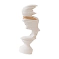 thumbnail image 4 of Lipstore Human Face Ornament Statue Craft Tabletop for Mantel Guest Room Decorating white gold, 4 of 8
