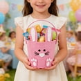thumbnail image 4 of Linnome Easter Decor Non-Woven Bunny Candy Bucket Egg Portable Pail Storage Basket Gift Bin for Party Festival Decor, 4 of 6