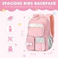 thumbnail image 2 of DAKIMOE School Backpack for Teens Cute Girlish Middle High School Bookbag Large Capacity Lightweight Waterproof Daypack for College Students, Pink, 2 of 7