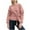 Pink, variant on CQONEPT Women's Sweatshirts Tie Front Crewneck Pullover Tops Color Block Raglan Sleeve Tunic Tops Fall Winter Clothes Pink M
