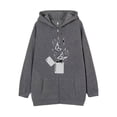 thumbnail image 5 of Sudadera con capucha estilo oscuro hip hop gótico Harajuku Y2Y calavera mariposa cremallera hombres y mujeres chaqueta Harajuku sudadera, 5 of 5