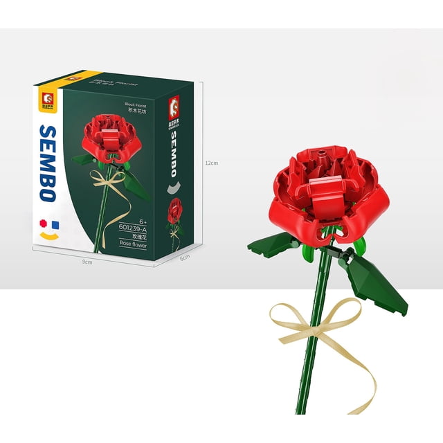 Regalo de Pascua, ramo de bloques de flores, día de la madre, día de San Valentín, aniversario, regalo de bricolaje de Acción de Gracias, educación de partículas peque?as LingWen 8390614141056