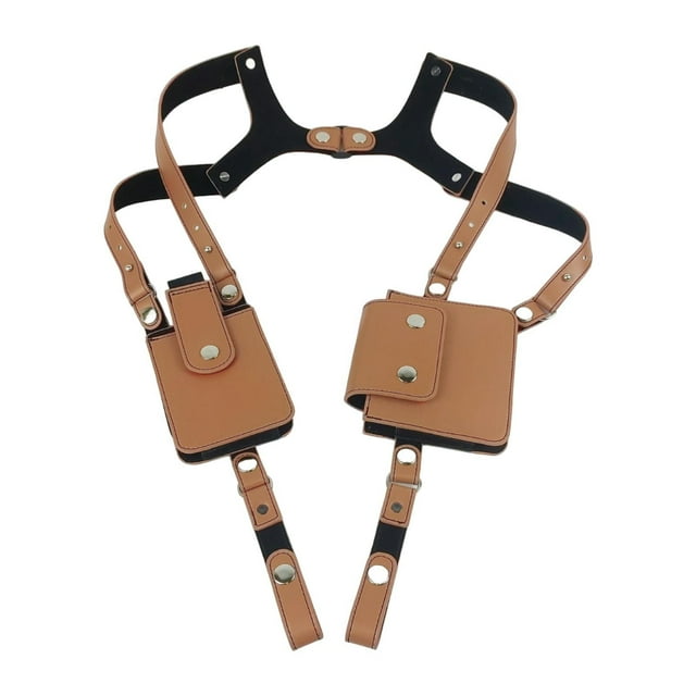 Bolso de hombro debajo del brazo de cuero de PU, paquete para exteriores Steampunk Marrón