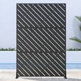 thumbnail image 3 of MAYEERTY 72"x47" Outdoor Privacy Screen with Stand Bernard Metal Balcony Decorative Screen,Black, 3 of 7