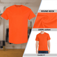 thumbnail image 4 of Wire Delight Men’s Full Cotton Round Neck Short Sleeve T-Shirt, Soft Everyday Tee, Orange, S, 4 of 5