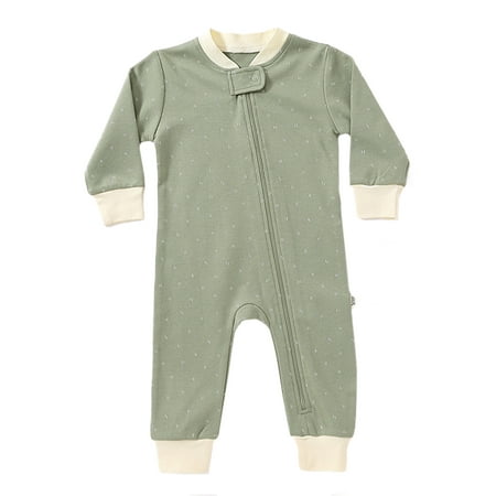 

Haite Newborn Romper Zipper Jumpsuit One Piece Bodysuit Autumn Playsuit Party Long Sleeve Green 66