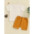 thumbnail image 3 of Bagilaanoe 2pcs Toddler Baby Boy Shorts Set Short Sleeve Letter Print T Shirt Tops + Shorts 6M 12M 18M 24M 3T Kids Casual Summer Clothes, 3 of 7