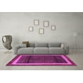 thumbnail image 3 of Ahgly Company Indoor Round Abstract Purple Modern Area Rugs, 5' Round, 3 of 4