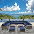 thumbnail image 6 of Casual Inc. 14-Piece Outdoor Patio Furniture Set Wicker Rattan Sectional Sofa & Couch with Coffee Table, 6 of 9