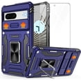 thumbnail image 1 of KOMI Pixel 7 Case, Google Pixel 7 Case with HD Screen Protector, Shockproof Google Pixel 7 Phone Case with 360° Magnetic Ring Holder Kickstand Phone Case for Google Pixel 7 Blue, 1 of 5