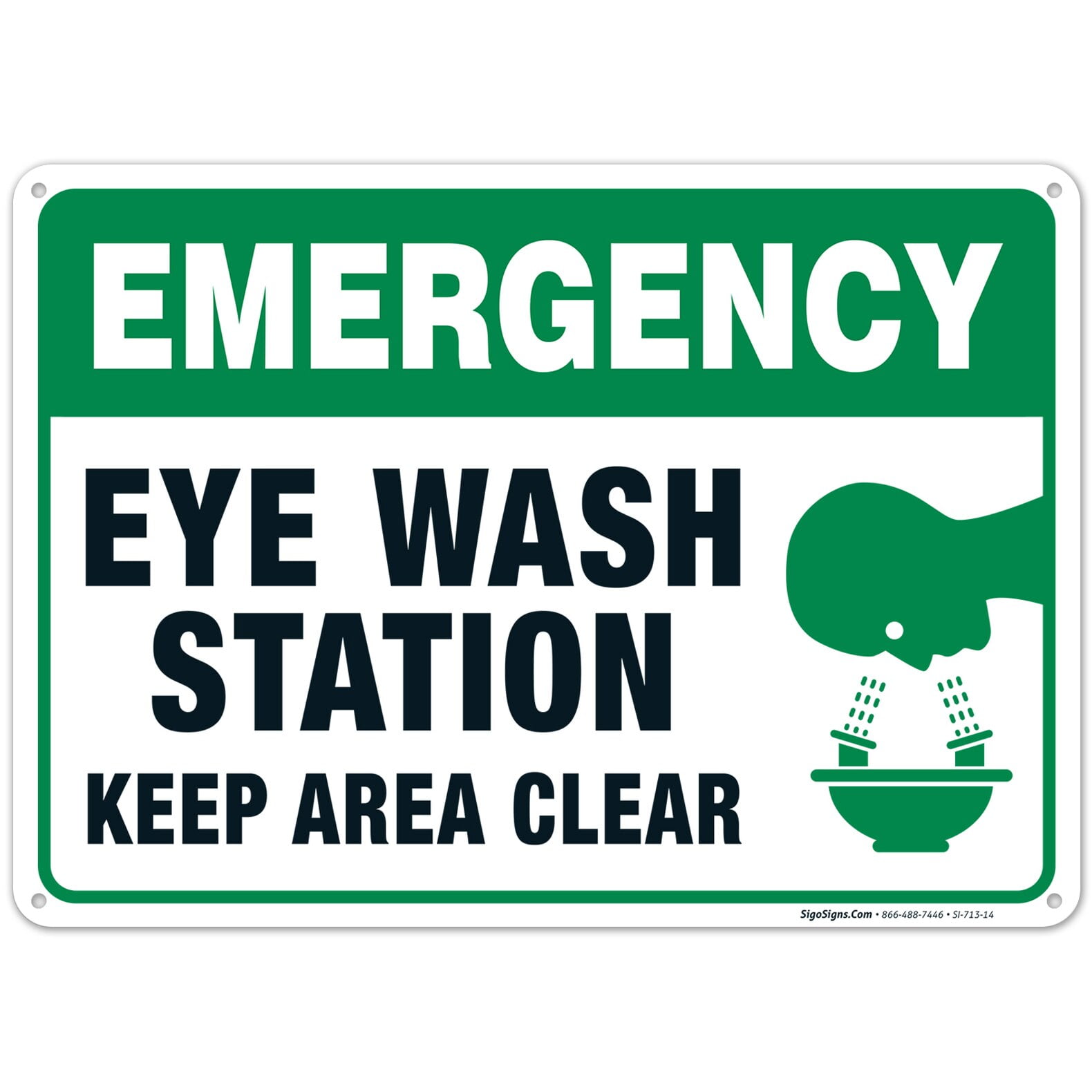 Eye Wash Station Sign, Emergency Sign,